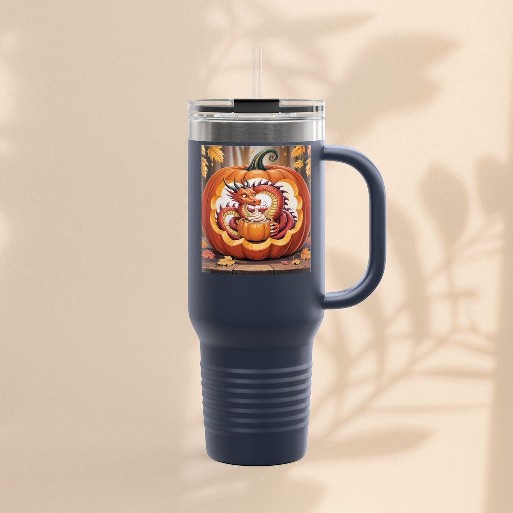 Dragon Pumpkin Halloween Insulated Travel Mug – 40oz Stainless Steel Tumbler