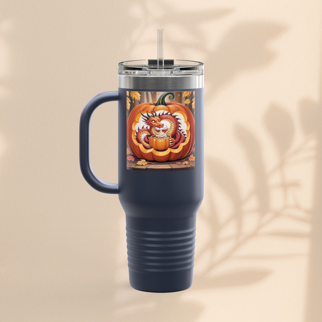 Dragon Pumpkin Halloween Insulated Travel Mug – 40oz Stainless Steel Tumbler