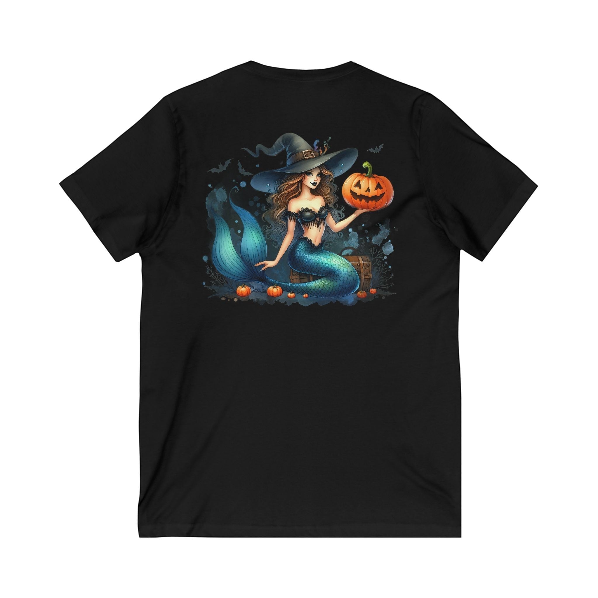Halloween Mermaid Shirt for Women – V-Neck Tee