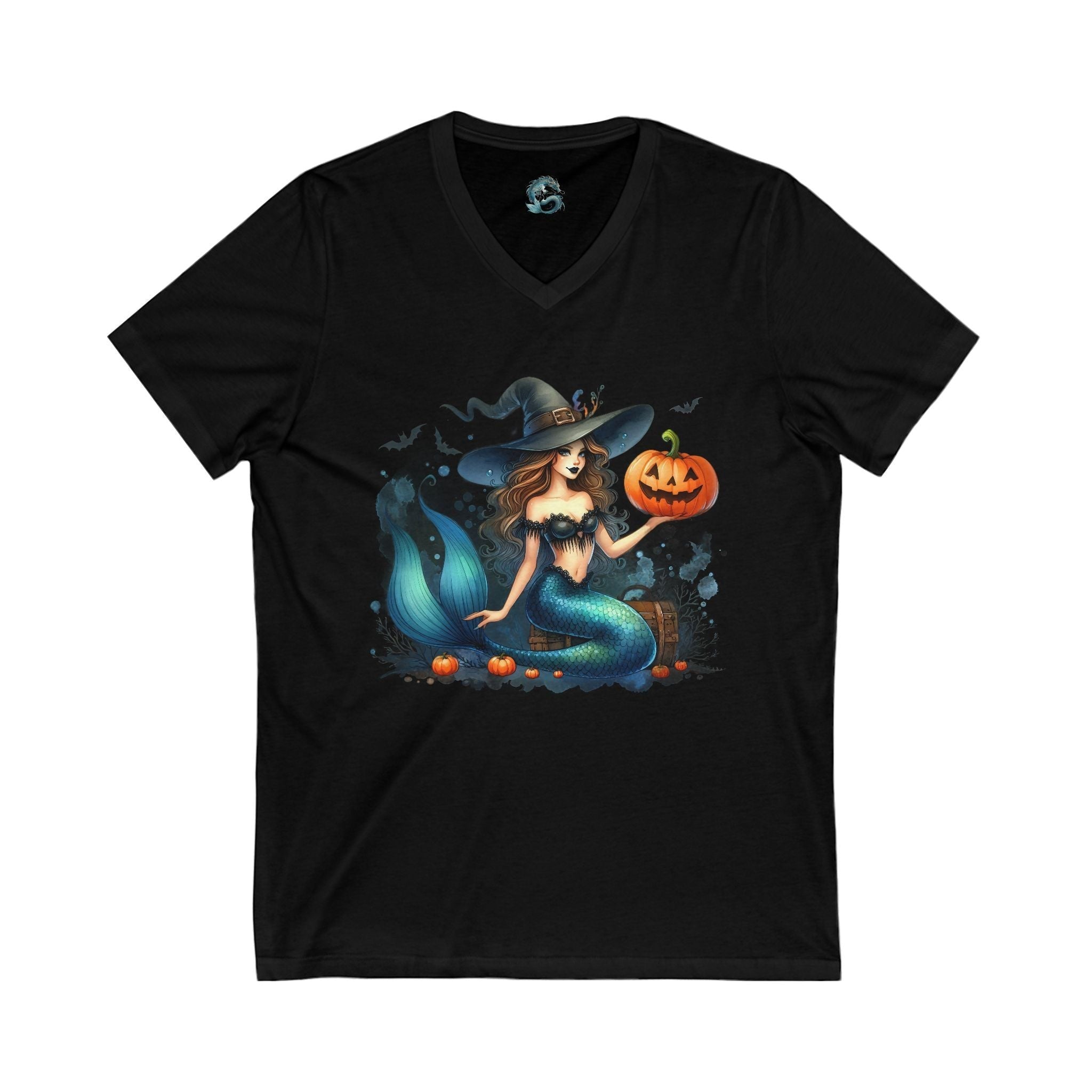 Halloween Mermaid Shirt for Women – V-Neck Tee