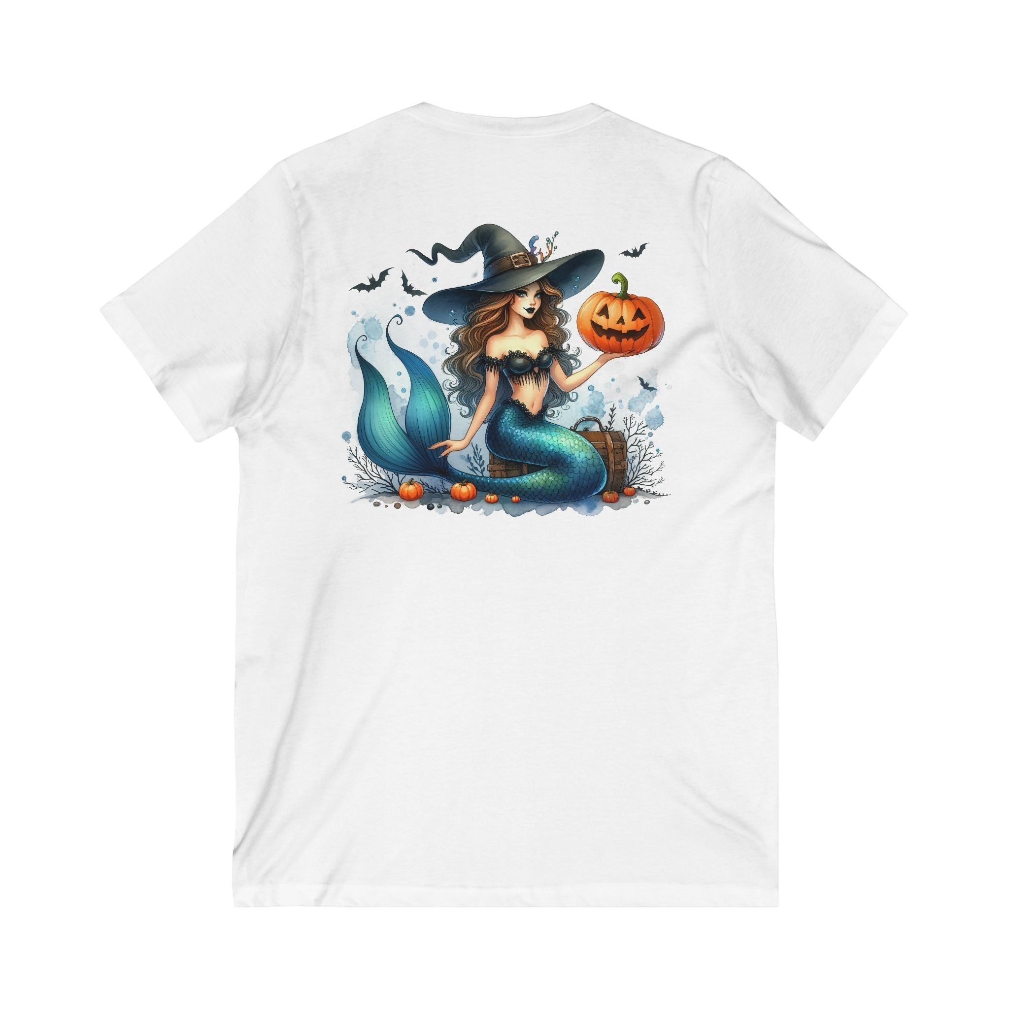 Halloween Mermaid Shirt for Women – V-Neck Tee