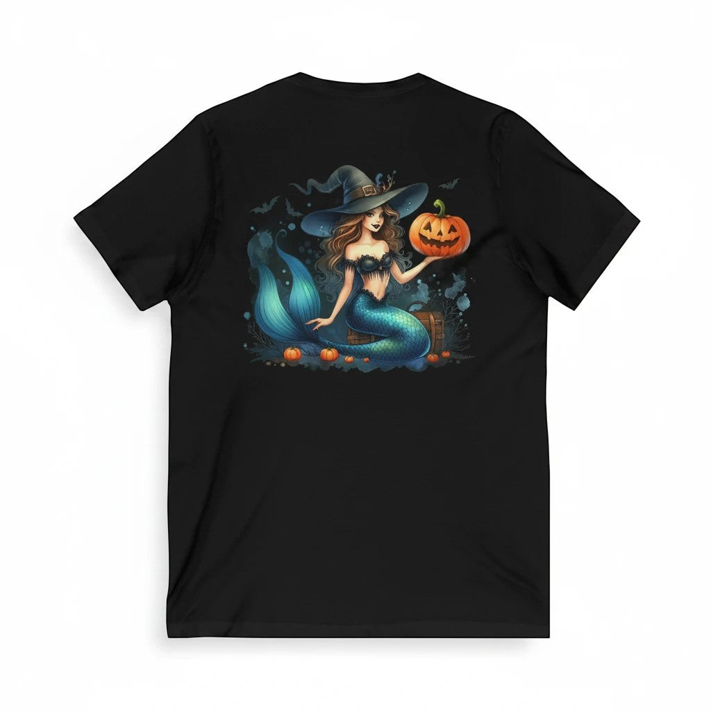 Halloween Mermaid Shirt for Women – V-Neck Tee