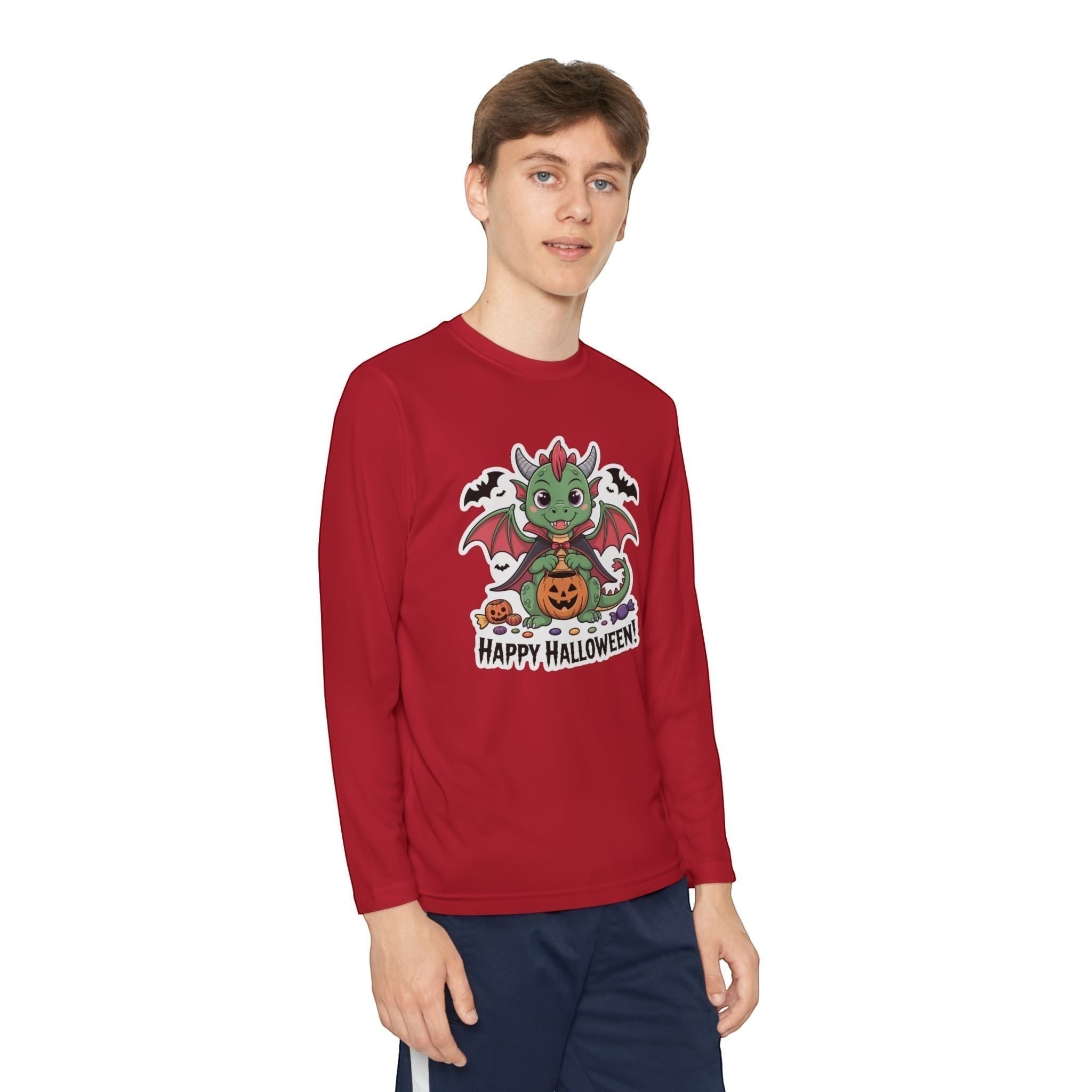 Halloween Youth Long Sleeve Tee – Cozy Kids Shirt for Trick-or-Treating & Parties