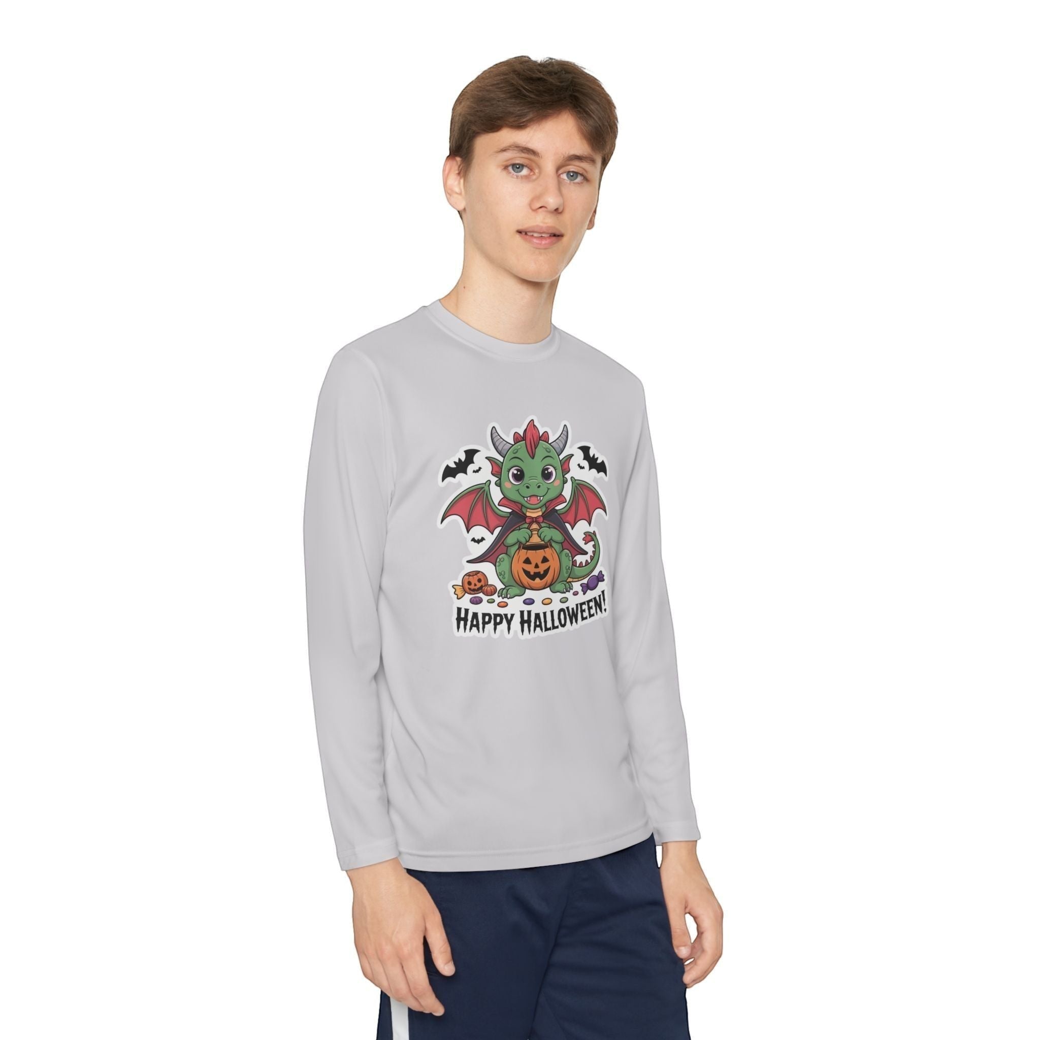 Halloween Youth Long Sleeve Tee – Cozy Kids Shirt for Trick-or-Treating & Parties