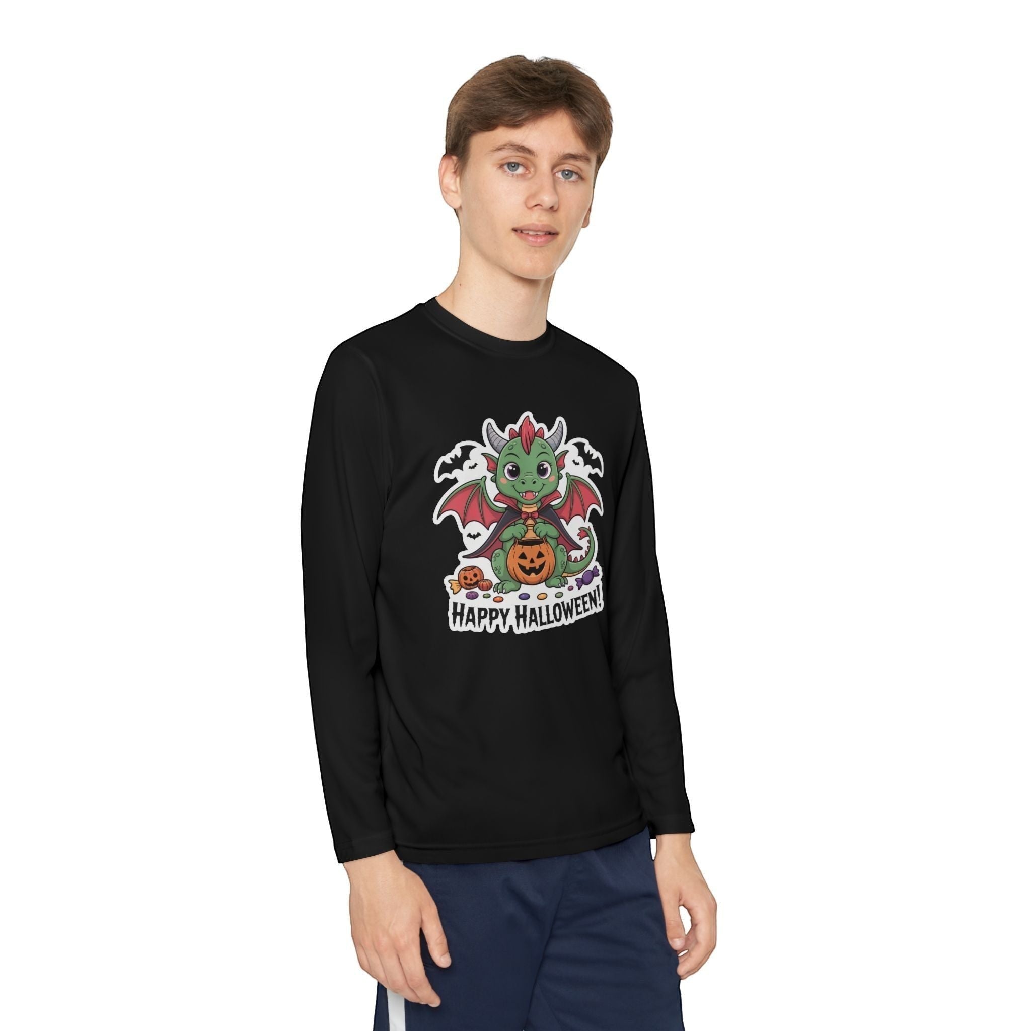 Halloween Youth Long Sleeve Tee – Cozy Kids Shirt for Trick-or-Treating & Parties