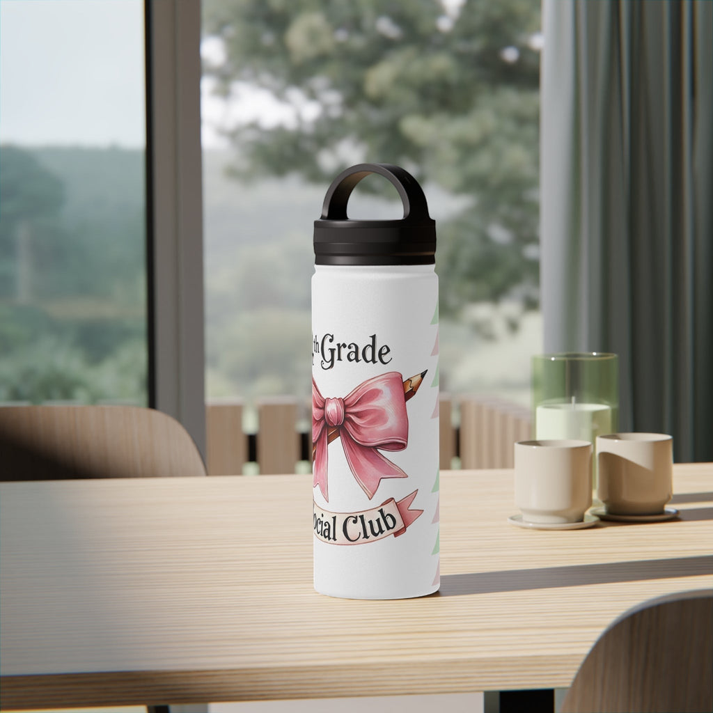 4th Grade Social Club Stylish Insulated Water Bottle, Cute Design for Kids, Back to School, Eco-Friendly Bottle, Gym and Sports Use