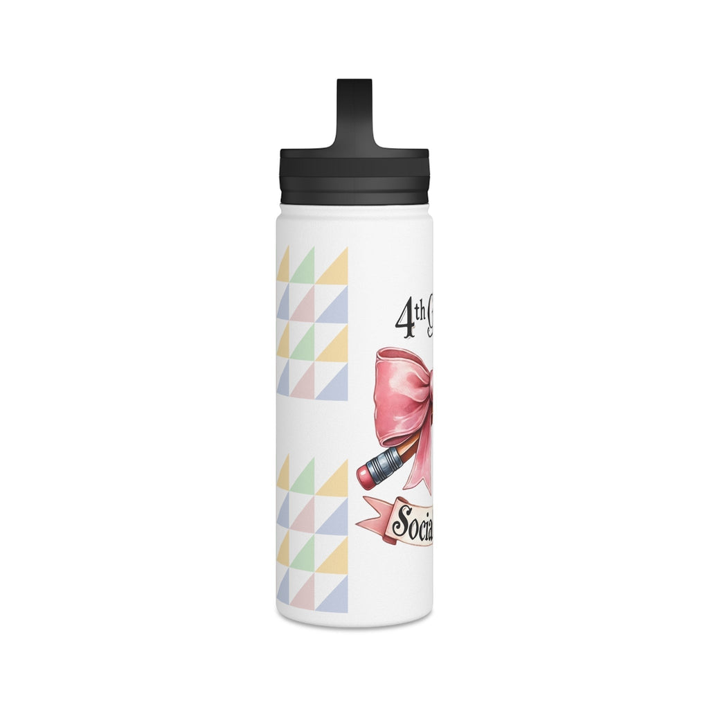 4th Grade Social Club Stylish Insulated Water Bottle, Cute Design for Kids, Back to School, Eco-Friendly Bottle, Gym and Sports Use