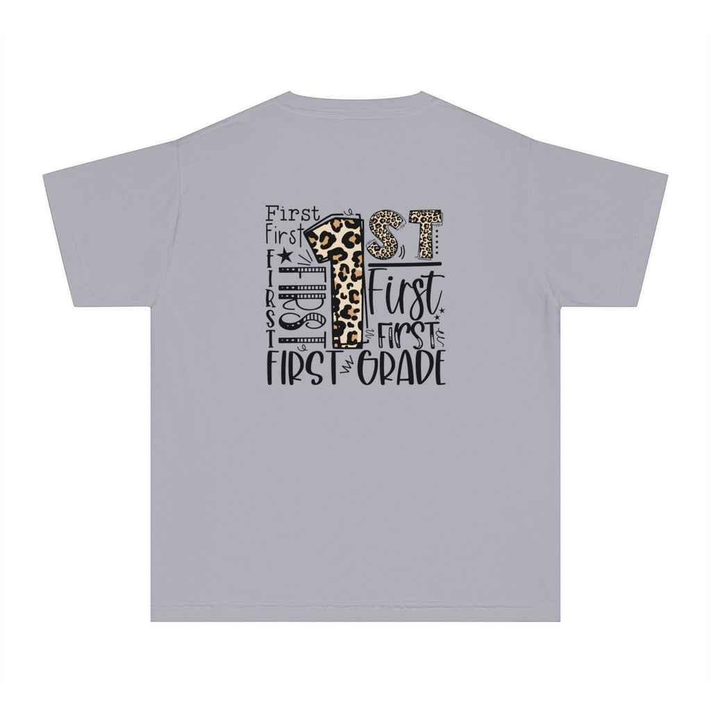 Leopard Print First Grade Kids T-Shirt – Cute Back to School Tee