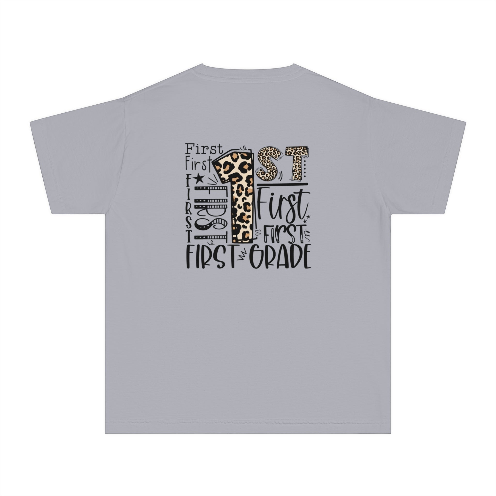 Leopard Print First Grade Kids T-Shirt – Cute Back to School Tee