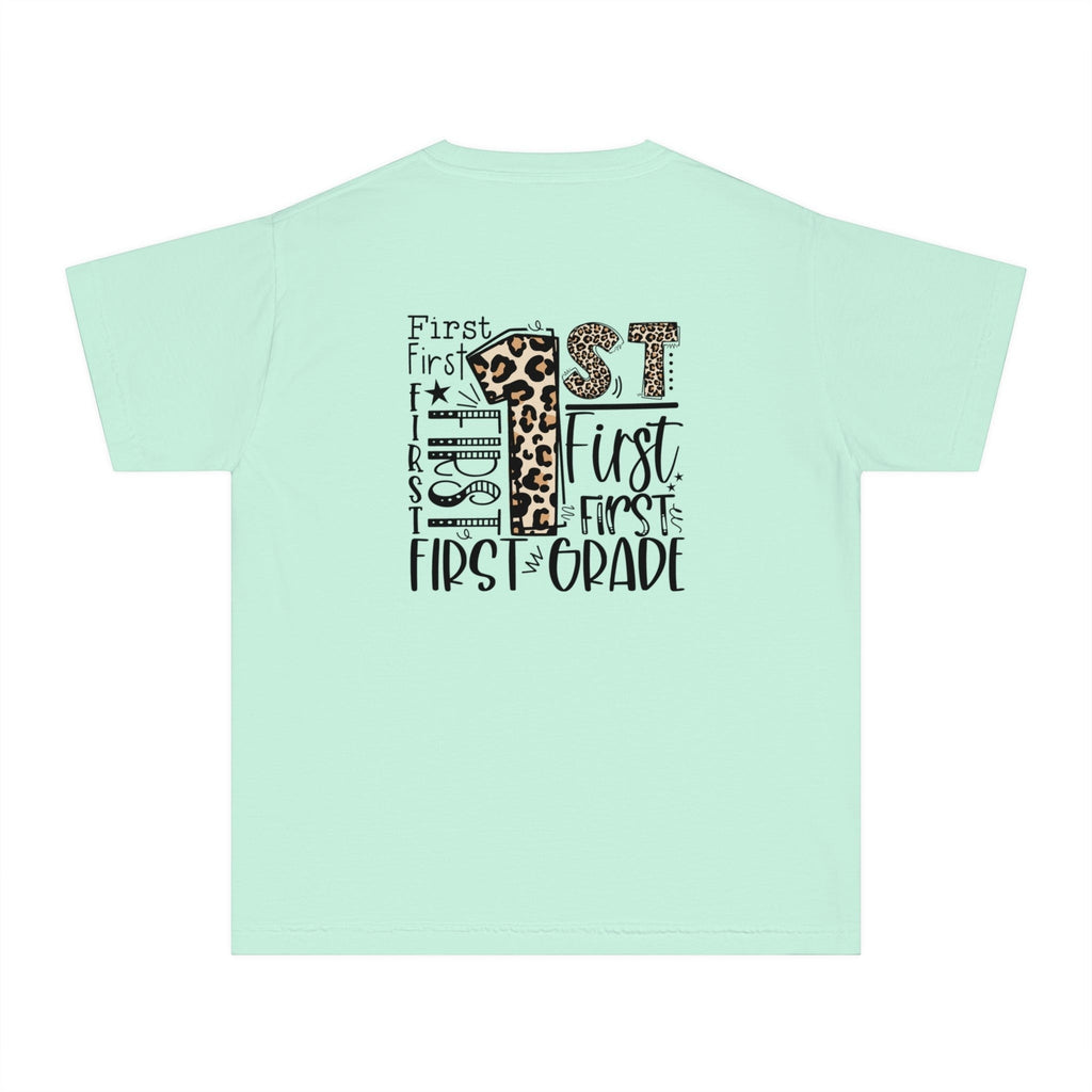 Leopard Print First Grade Kids T-Shirt – Cute Back to School Tee