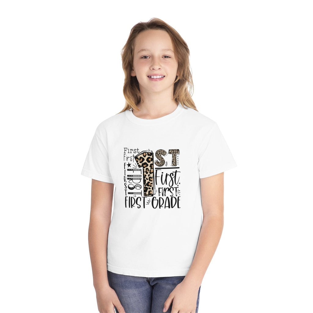 Leopard Print First Grade Kids T-Shirt – Cute Back to School Tee