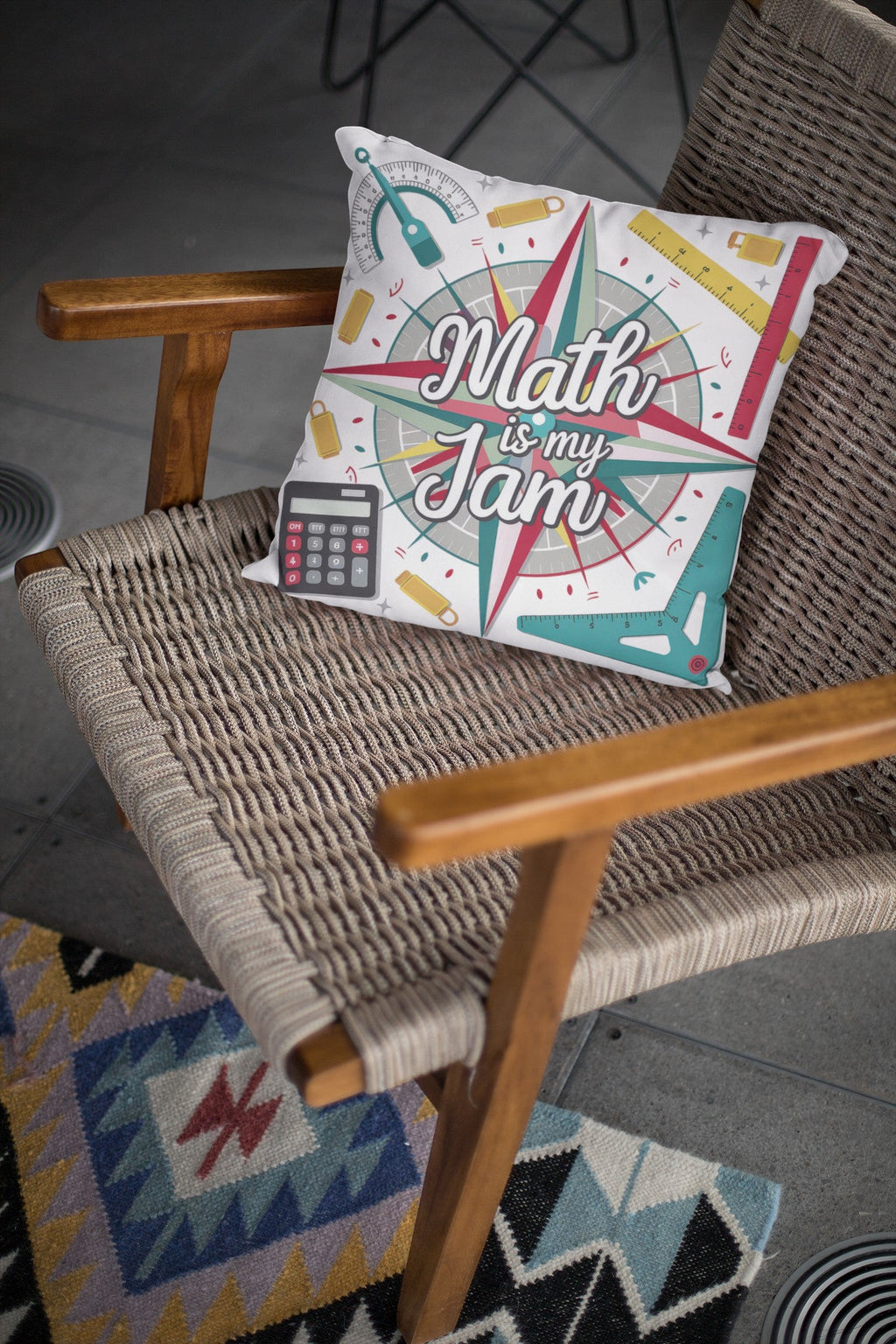 Math is My Jam Faux Suede Square Pillow