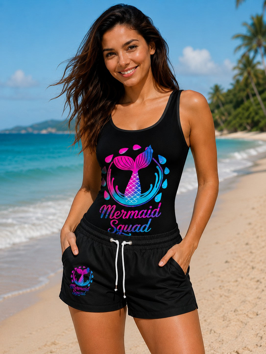 Mermaid Squad Vintage Swimsuit for Women - Fun & Stylish Swimwear