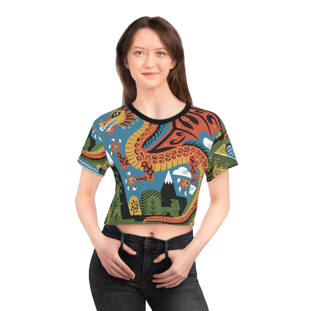 Mexican Dragon Crop Tee – Women's Fiesta Graphic Shirt