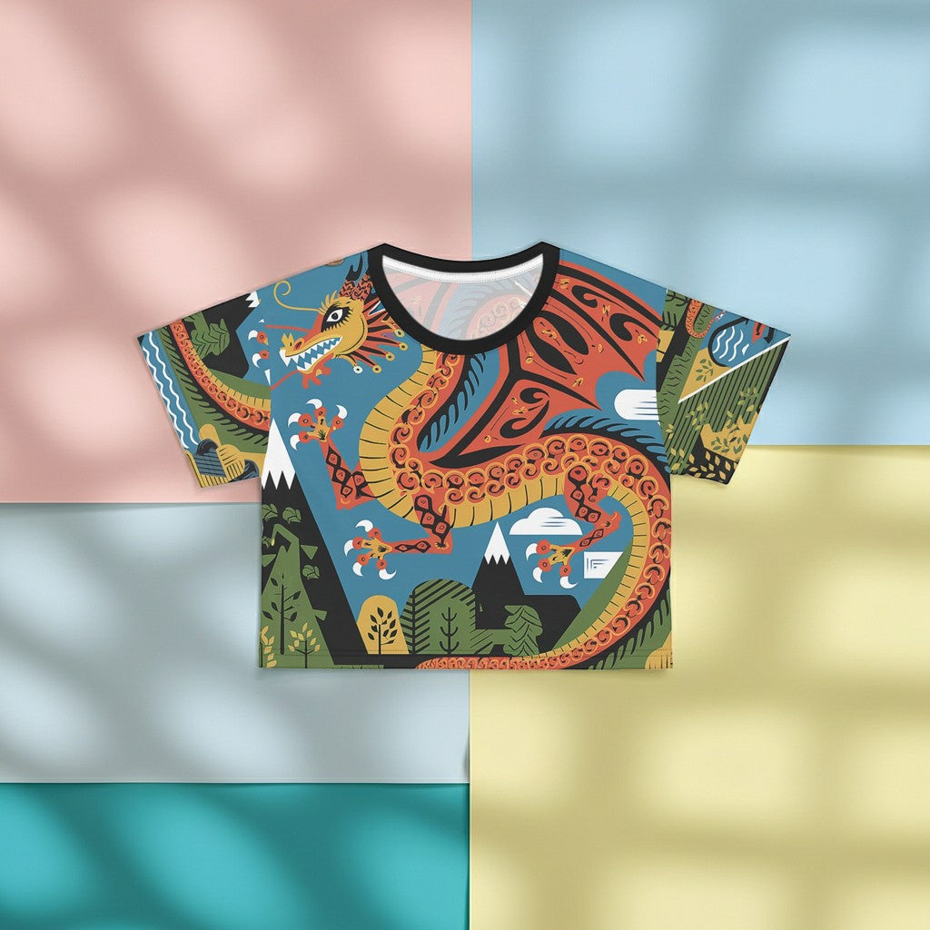 Mexican Dragon Crop Tee – Women's Fiesta Graphic Shirt