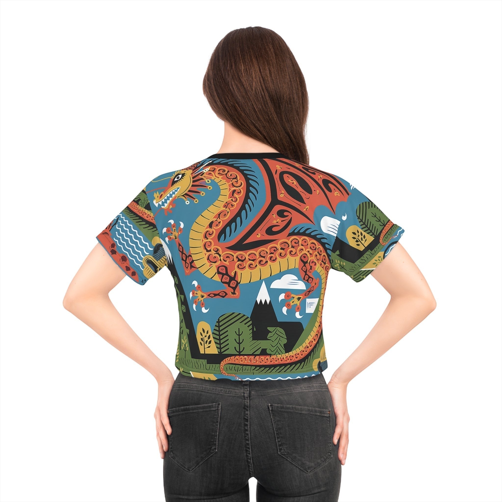 Mexican Dragon Crop Tee – Women's Fiesta Graphic Shirt