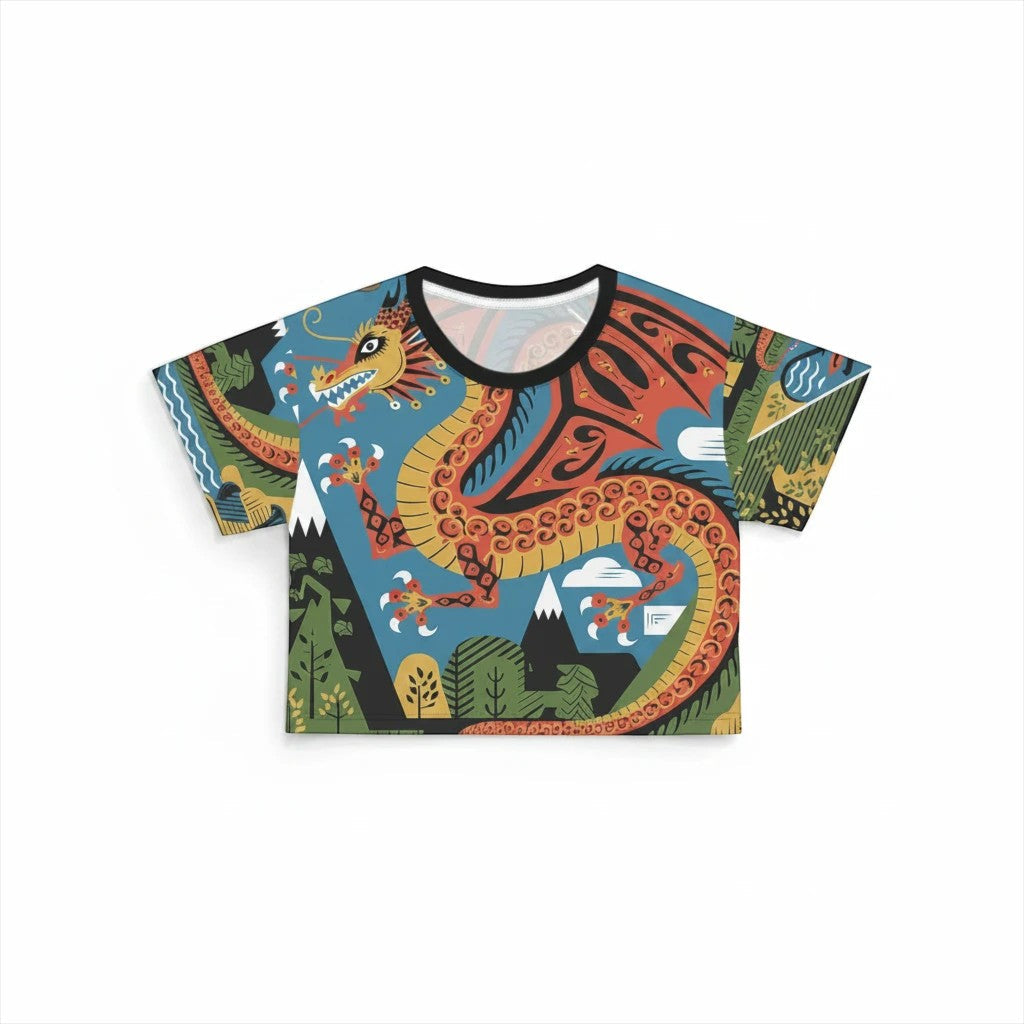 Mexican Dragon Crop Tee – Women's Fiesta Graphic Shirt