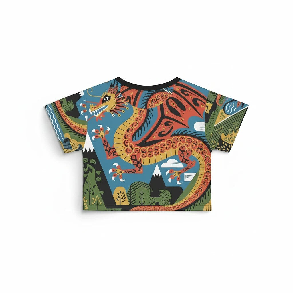 Mexican Dragon Crop Tee – Women's Fiesta Graphic Shirt