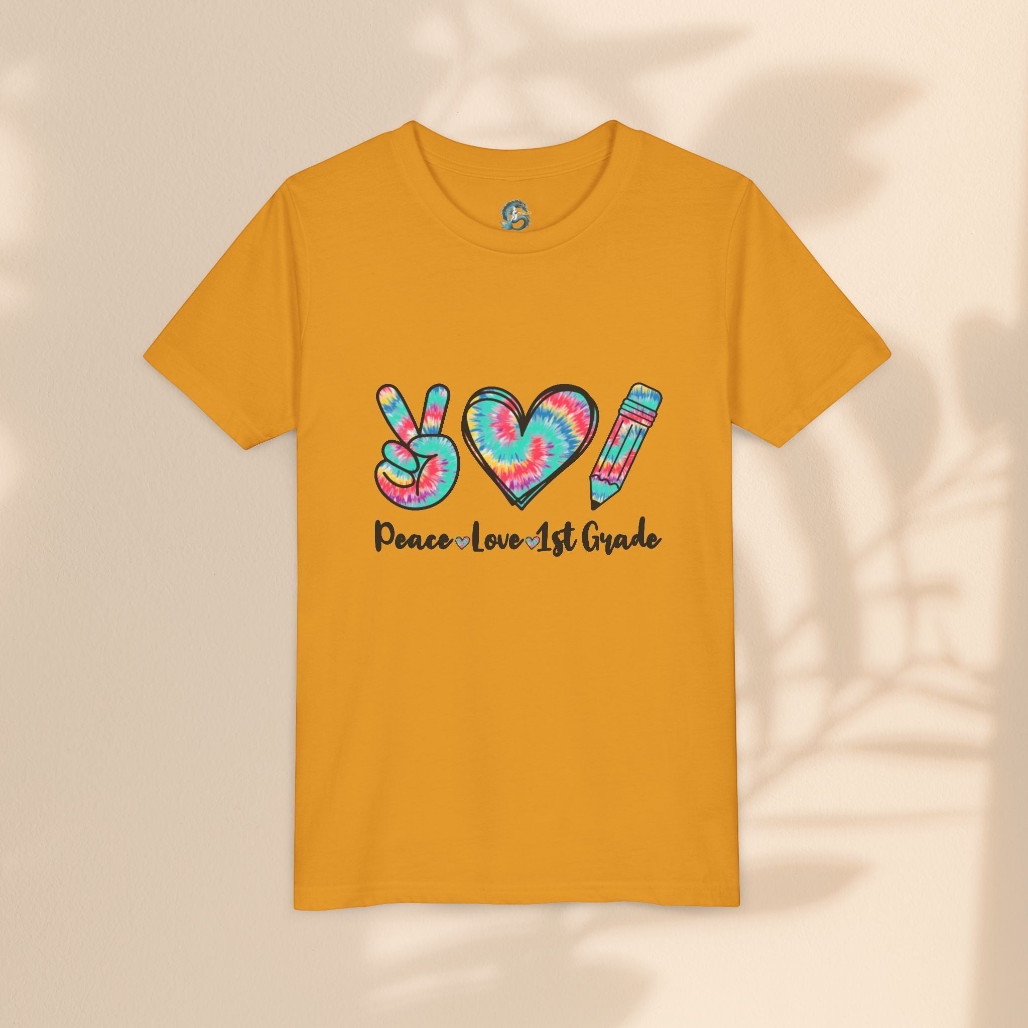 Peace Love 1st Grade Youth Tee, Back to School Outfit