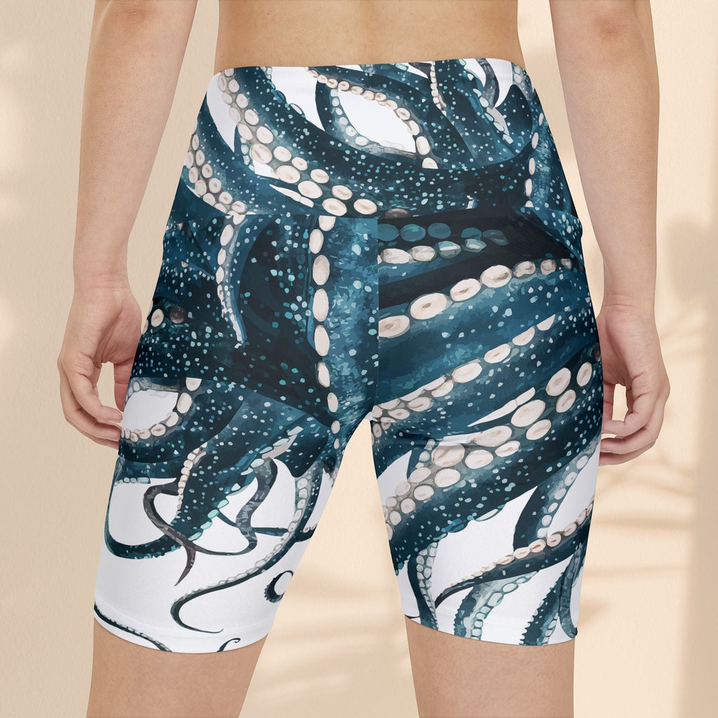 Ocean-Inspired Women's Workout Shorts | Octopus Design for Active Lifestyle