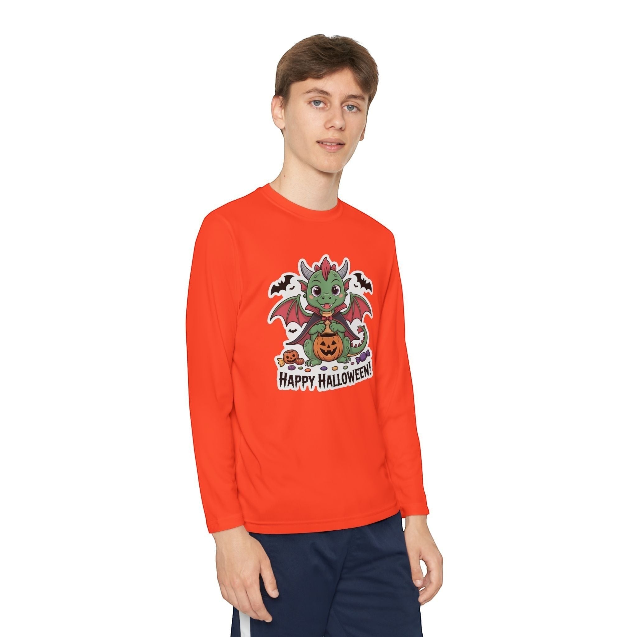 Halloween Youth Long Sleeve Tee – Cozy Kids Shirt for Trick-or-Treating & Parties