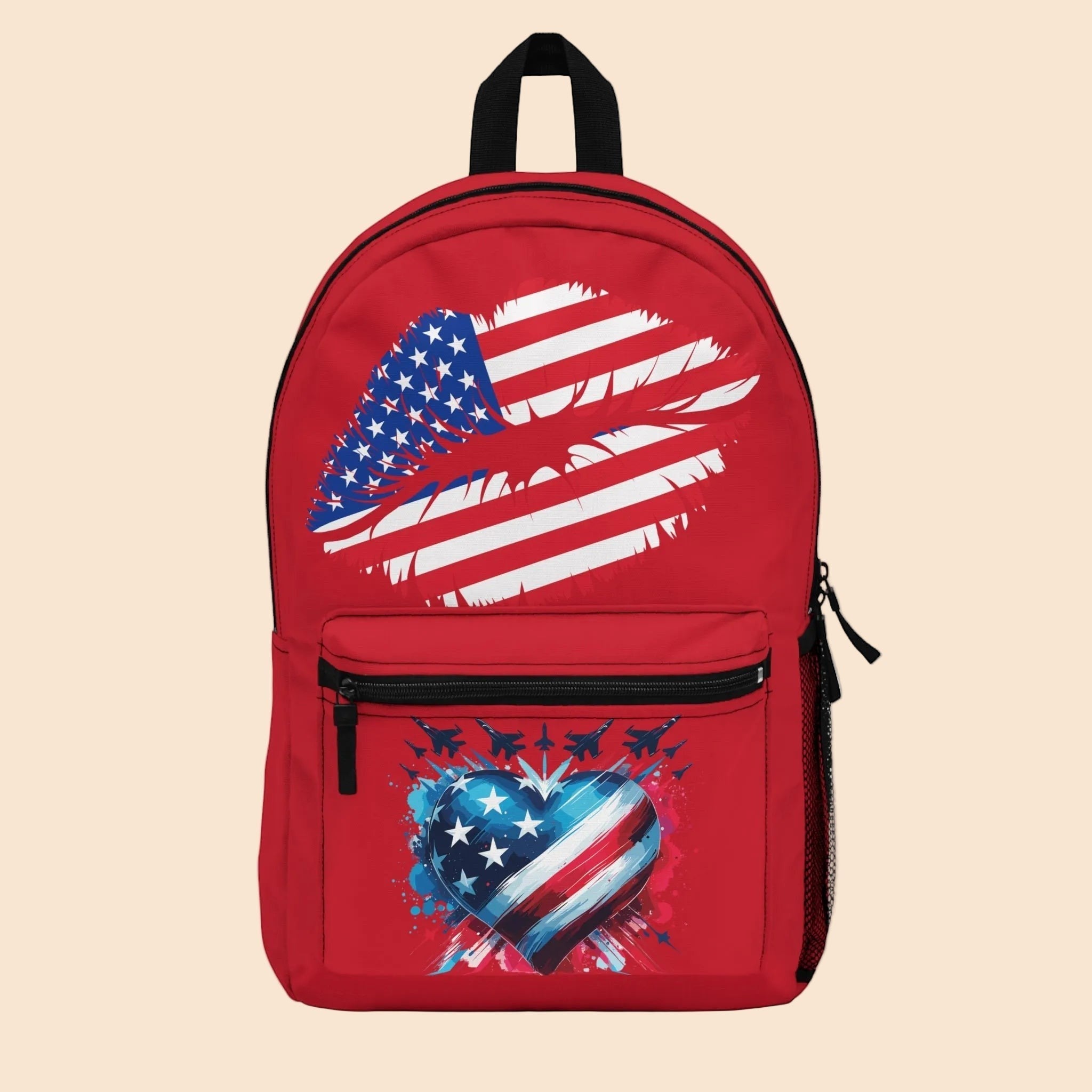 Patriotic Heart Backpack | USA Theme School & Travel Bag