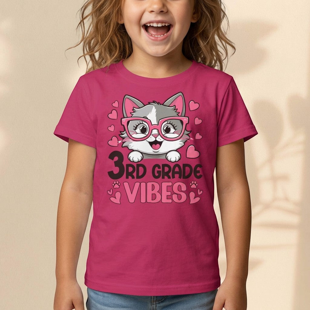 Cute 3rd Grade Vibes Youth Tee, Back to School T-Shirt