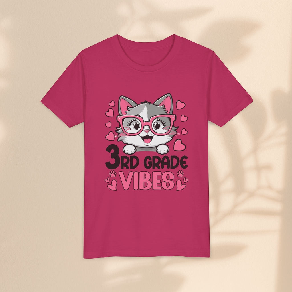 Cute 3rd Grade Vibes Youth Tee, Back to School T-Shirt