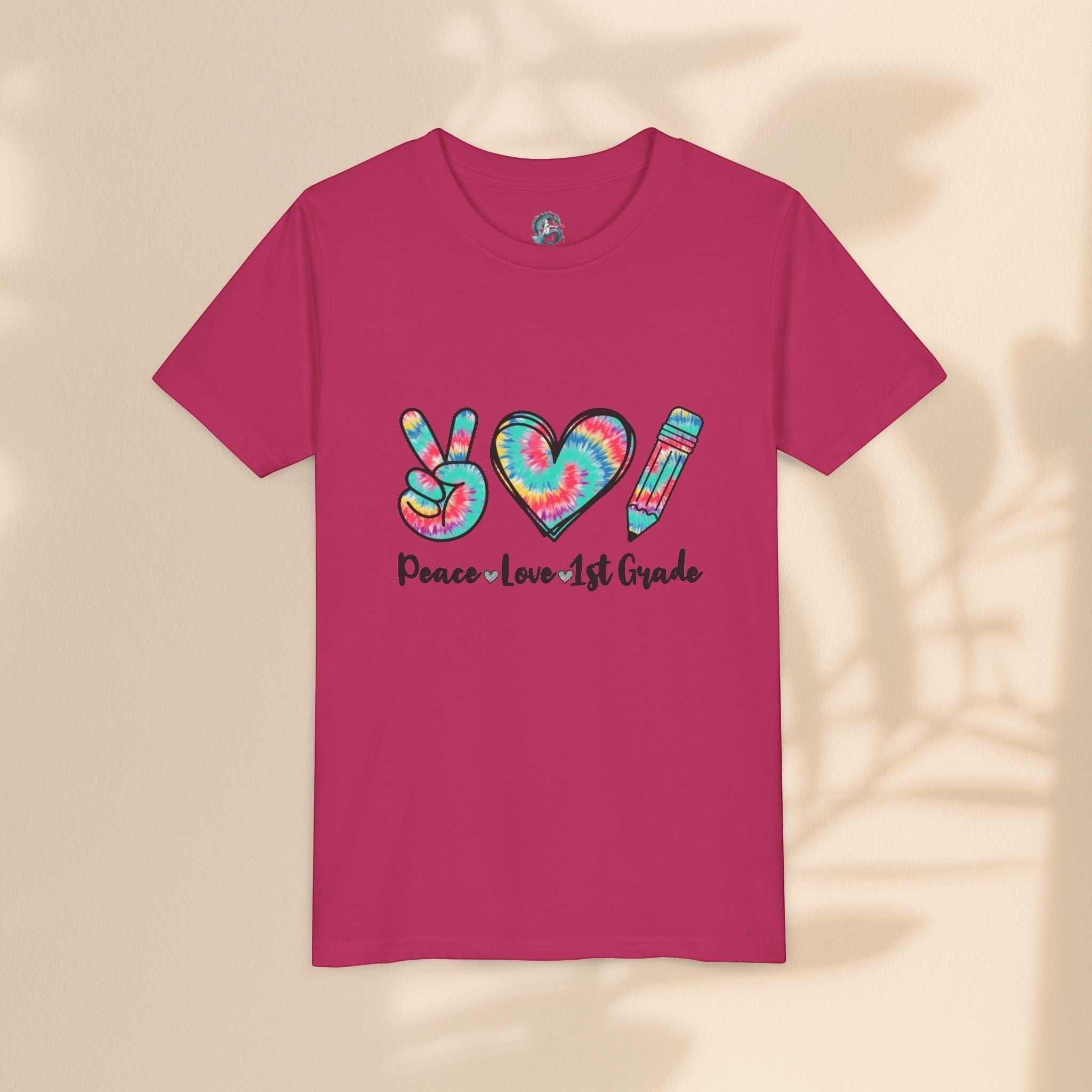Peace Love 1st Grade Youth Tee, Back to School Outfit