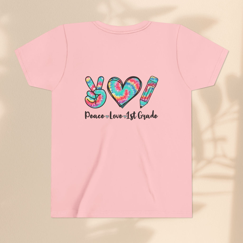 Peace Love 1st Grade Youth Tee, Back to School Outfit
