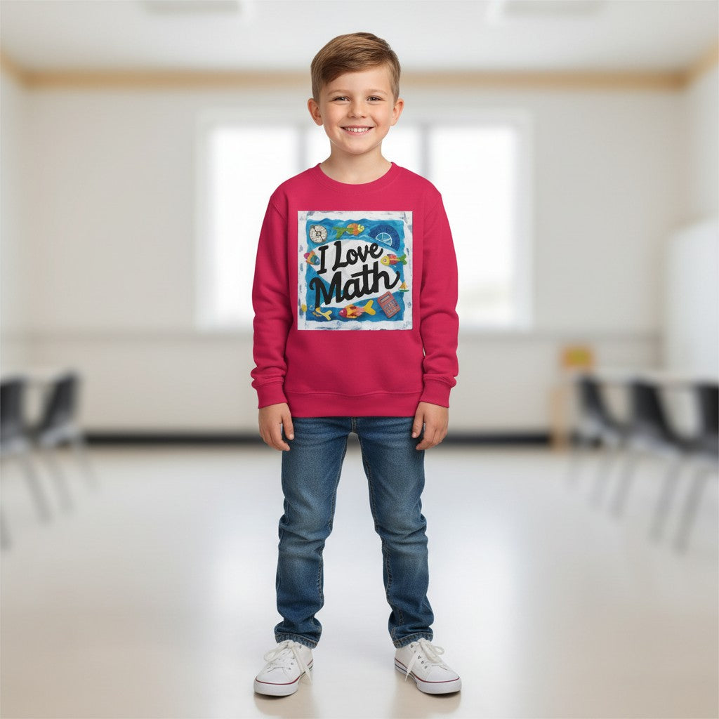 Kids Sweatshirt - I Love Math
