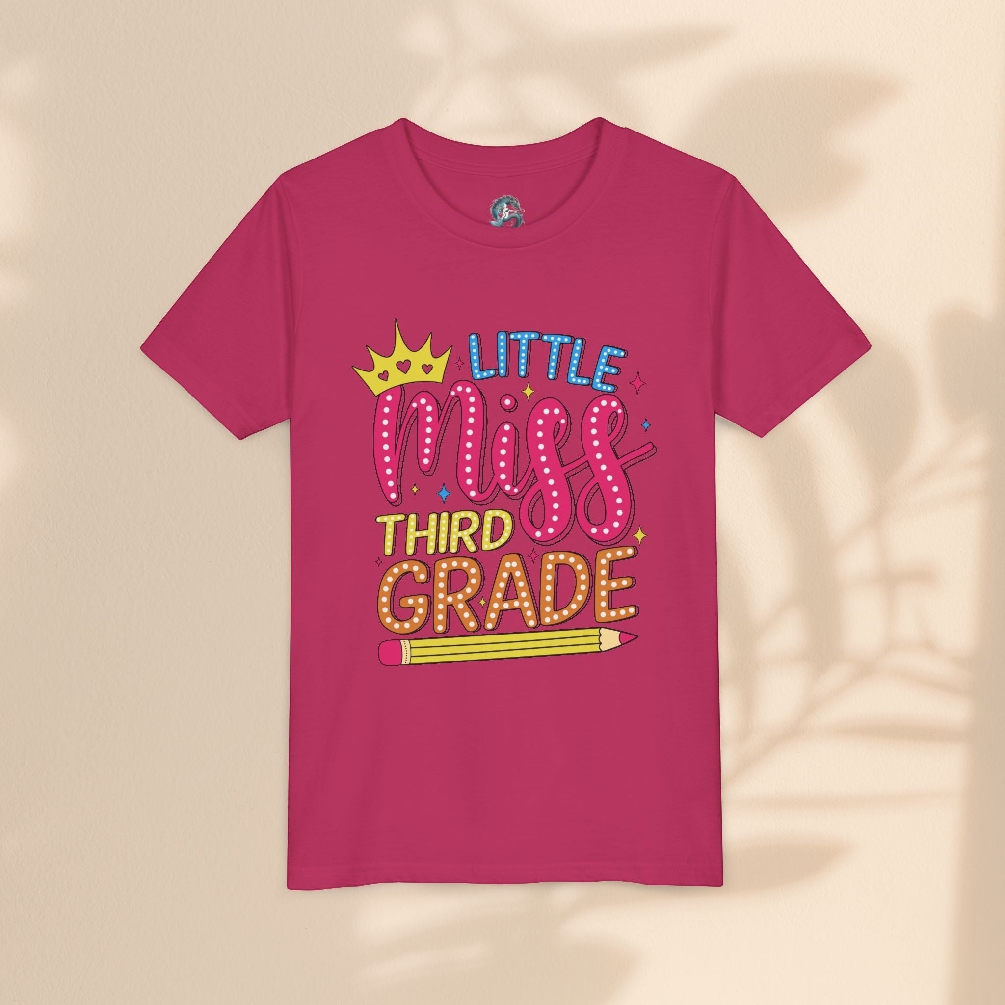 Cute Little Miss Third Grade Youth Tee, Kids Birthday Gift, Back to School Outfit