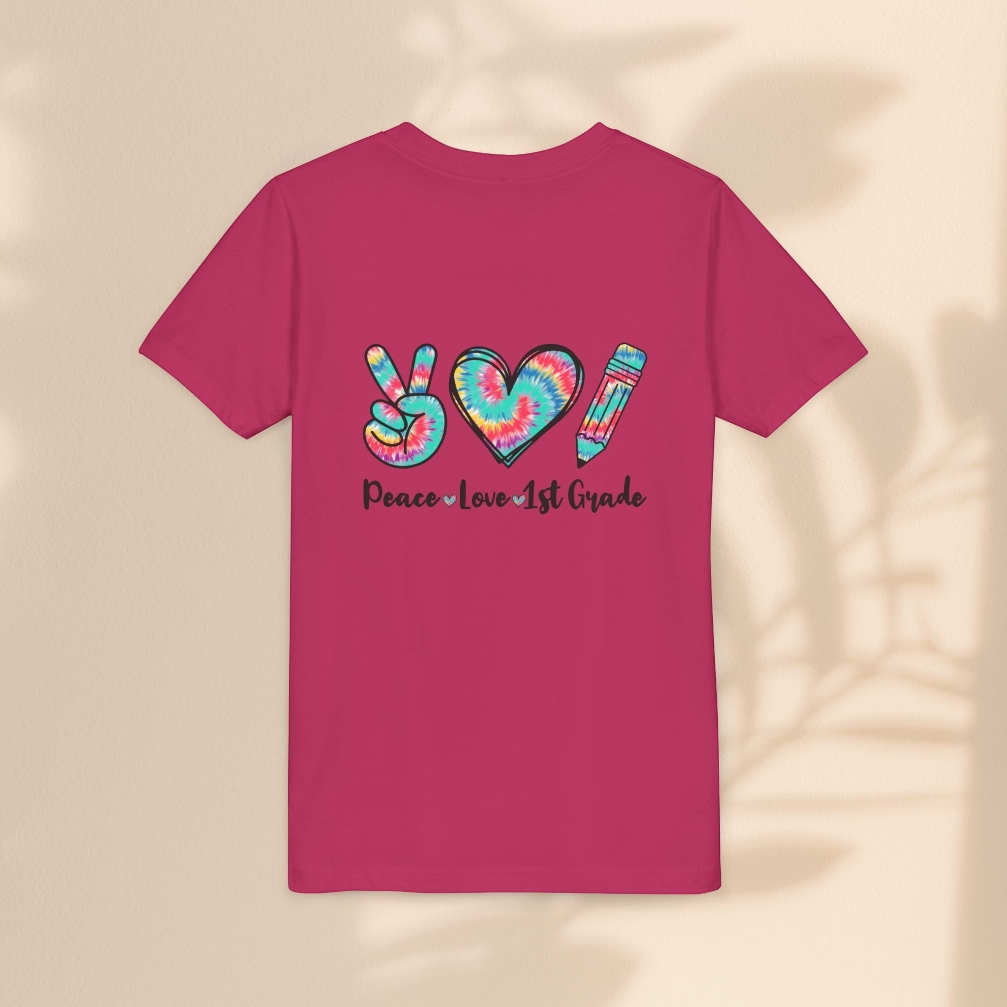 Peace Love 1st Grade Youth Tee, Back to School Outfit