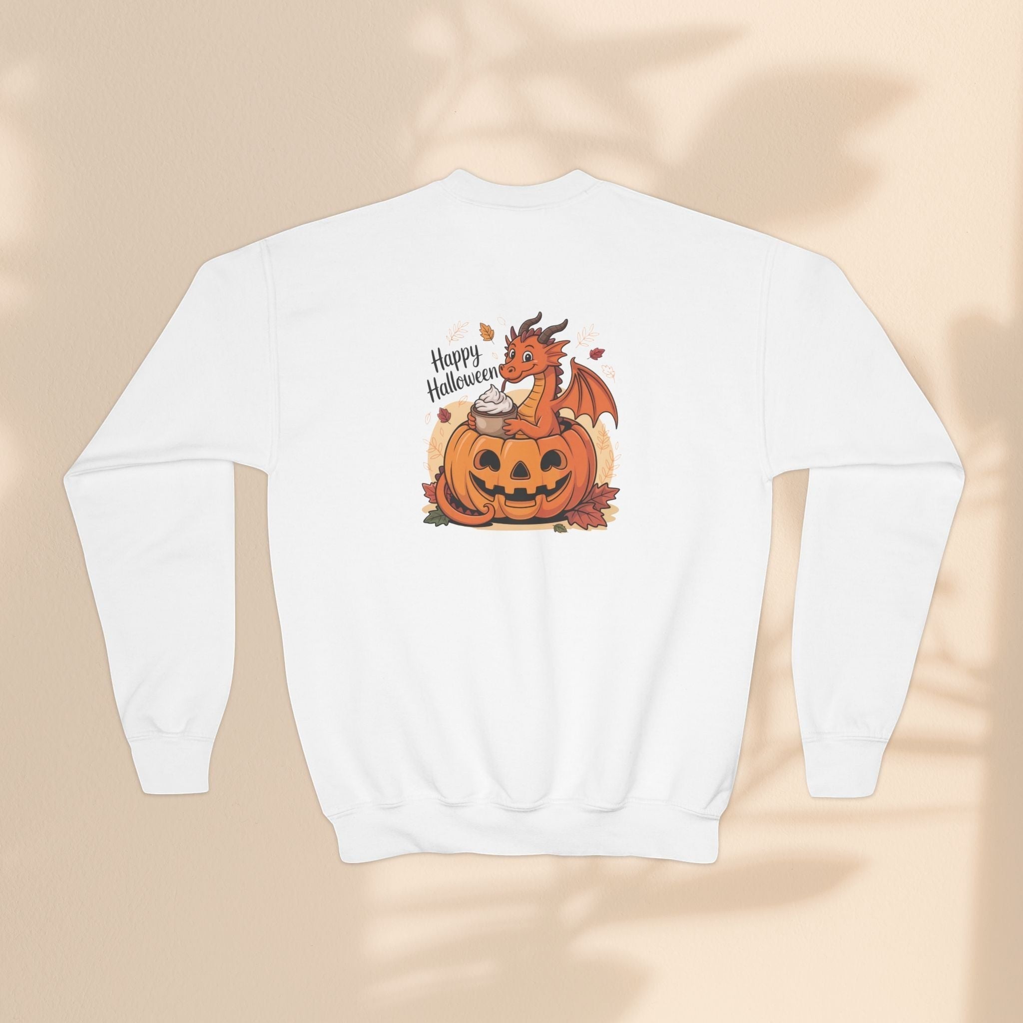 Halloween Pumpkin Dragon Youth Crewneck Sweatshirt