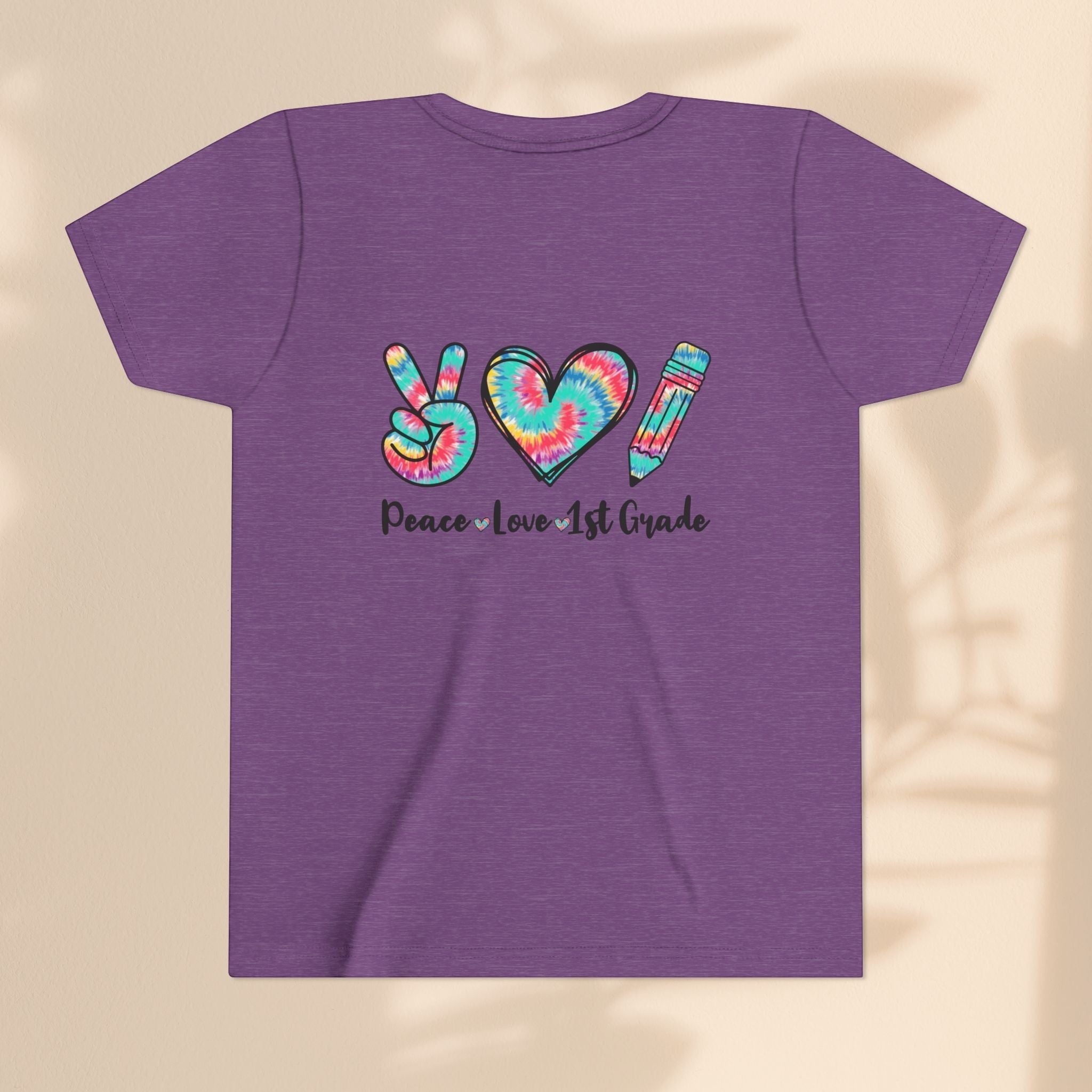 Peace Love 1st Grade Youth Tee, Back to School Outfit