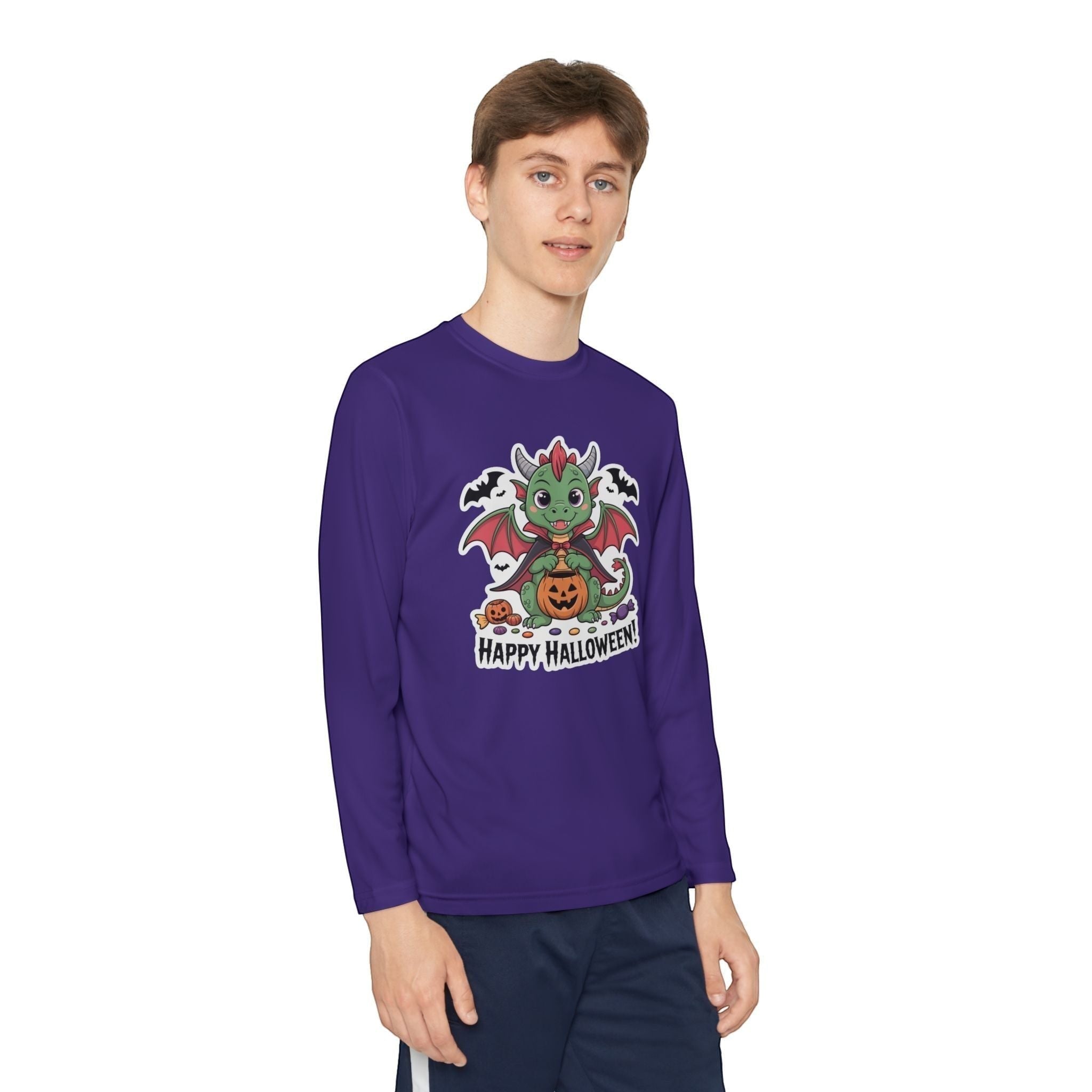 Halloween Youth Long Sleeve Tee – Cozy Kids Shirt for Trick-or-Treating & Parties