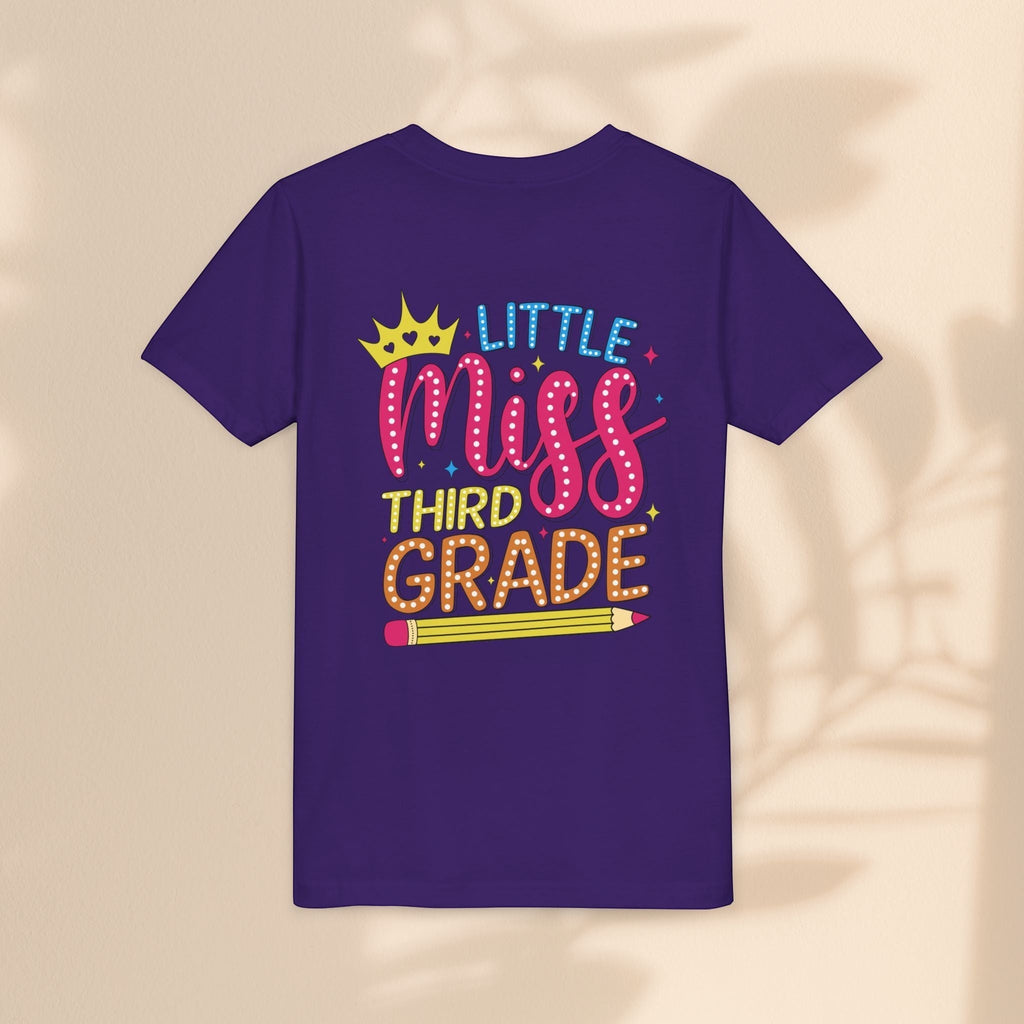 Cute Little Miss Third Grade Youth Tee, Kids Birthday Gift, Back to School Outfit