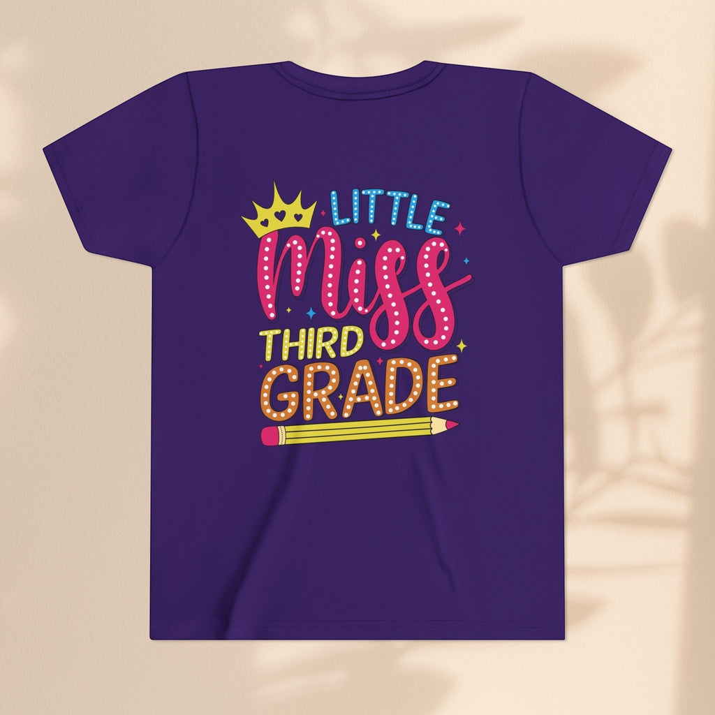 Cute Little Miss Third Grade Youth Tee, Kids Birthday Gift, Back to School Outfit