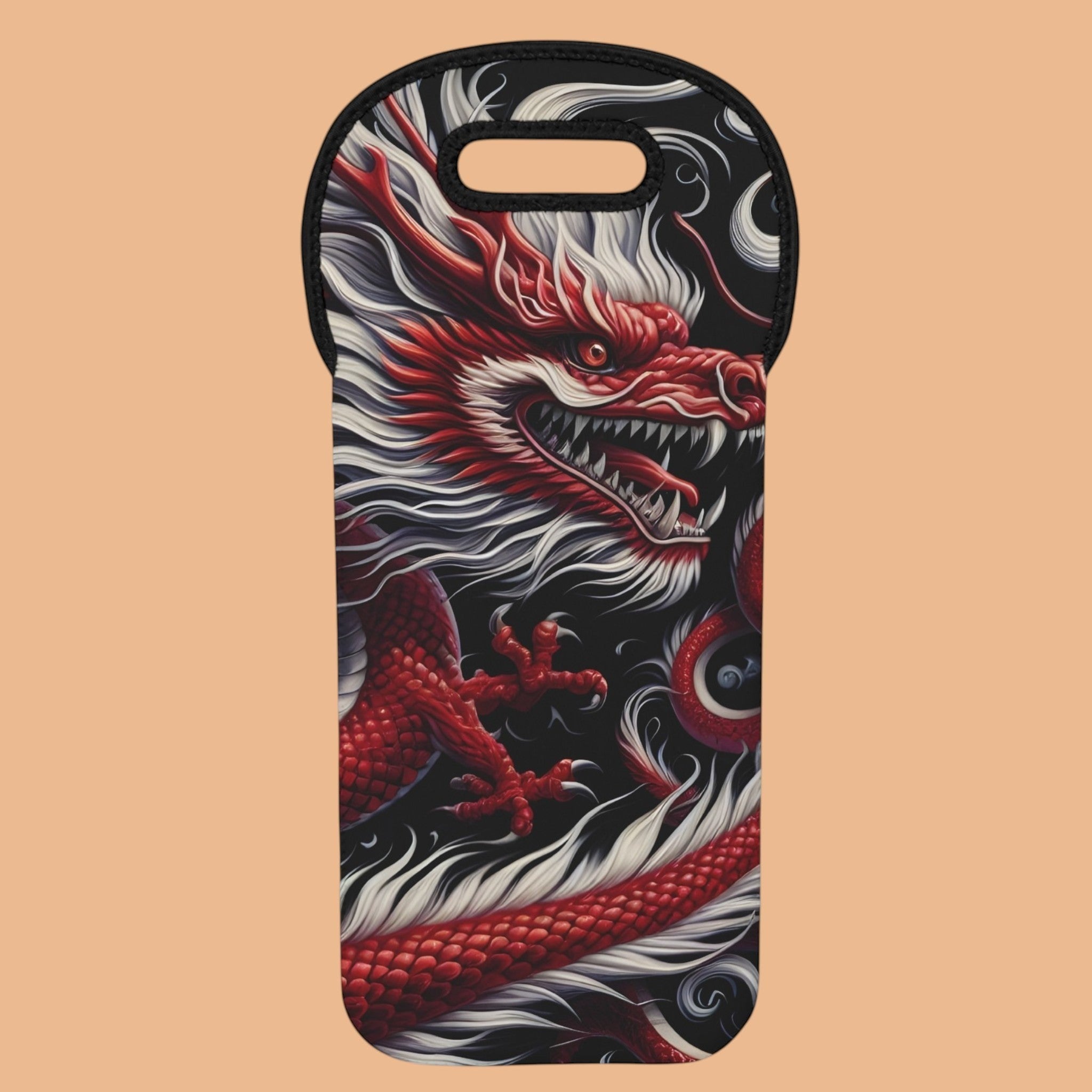 Elegant Red Dragon Wine Tote Bag