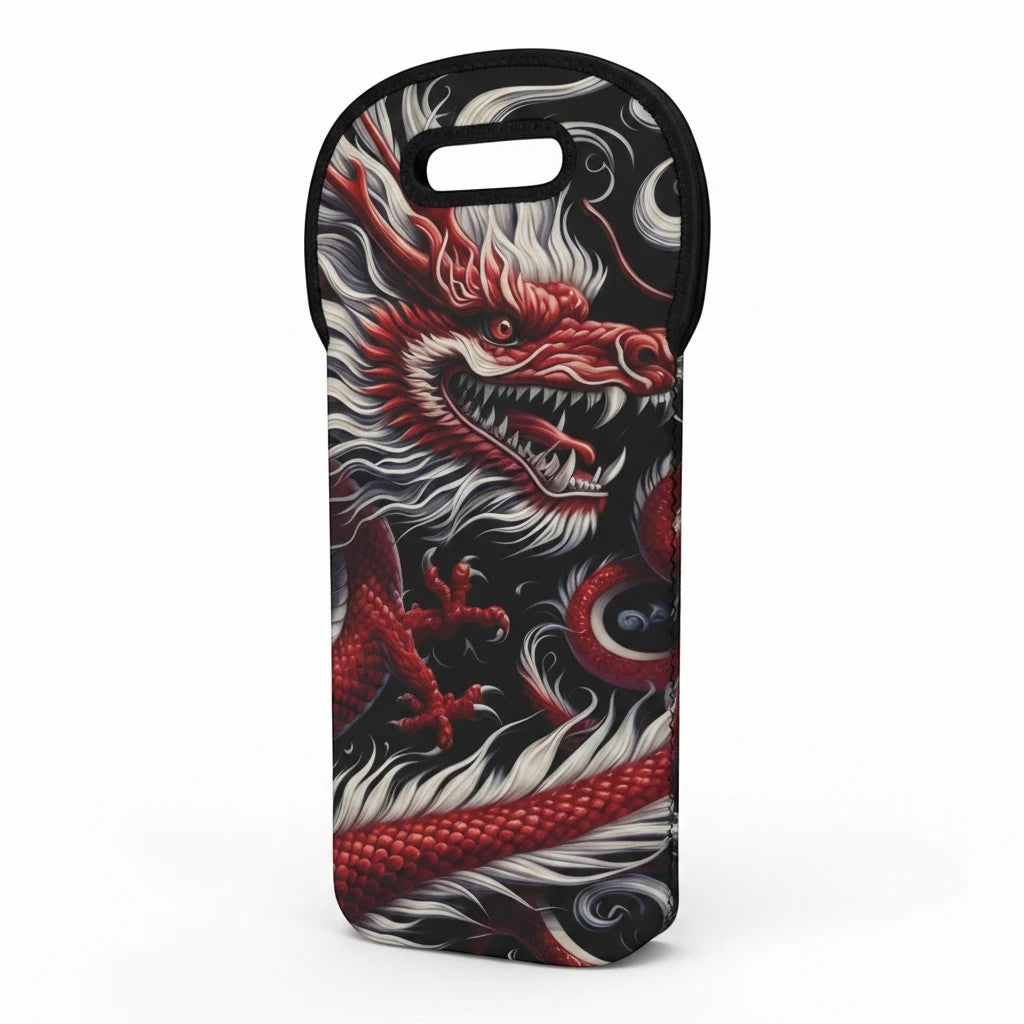 Elegant Red Dragon Wine Tote Bag