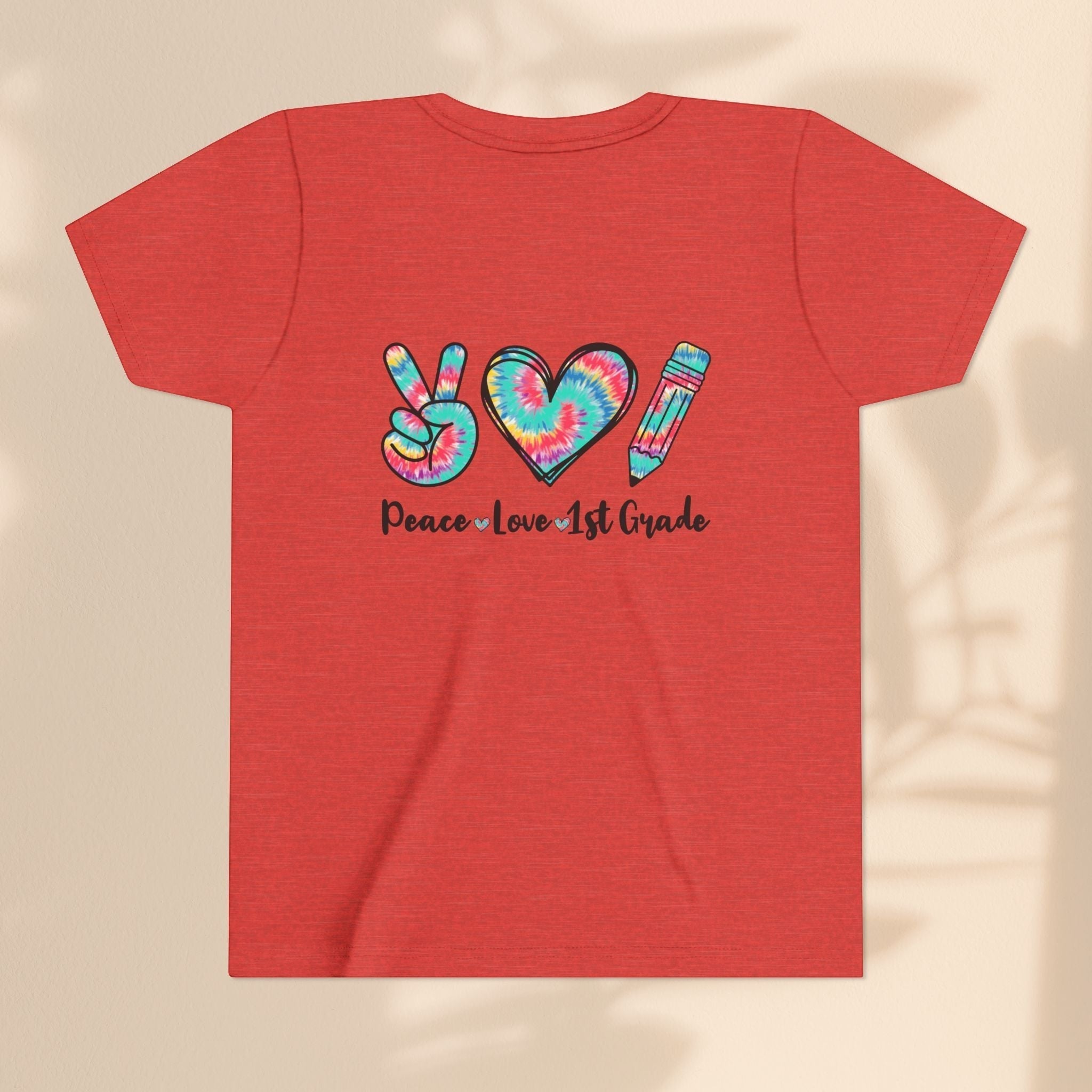 Peace Love 1st Grade Youth Tee, Back to School Outfit