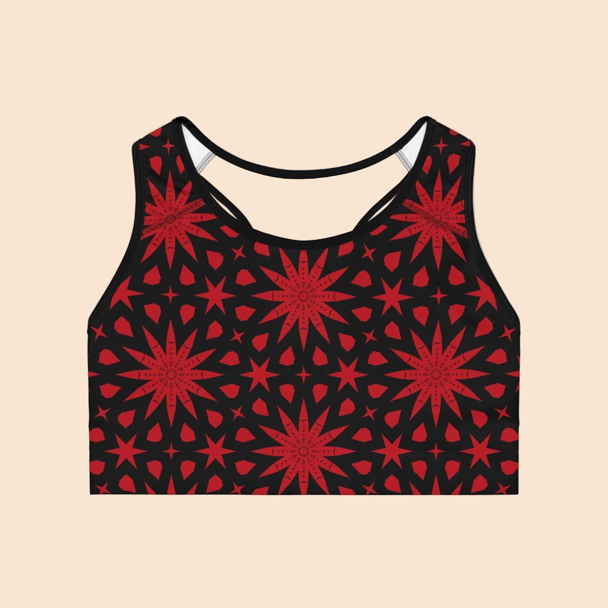Bold Red Star – Seamless Sports Bra