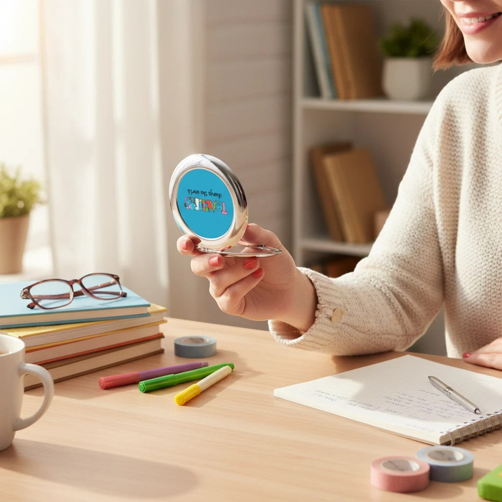 Compact Travel Mirror - Teachers Change The World