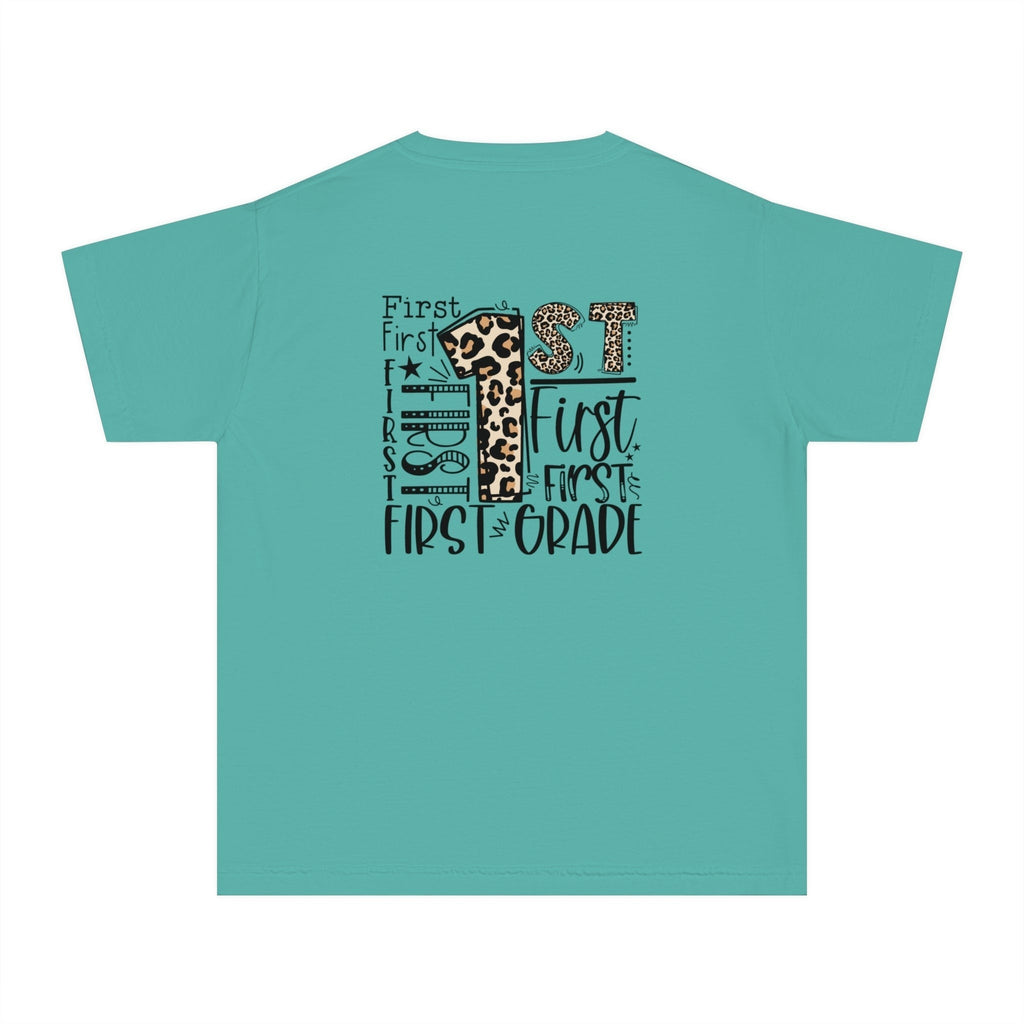 Leopard Print First Grade Kids T-Shirt – Cute Back to School Tee