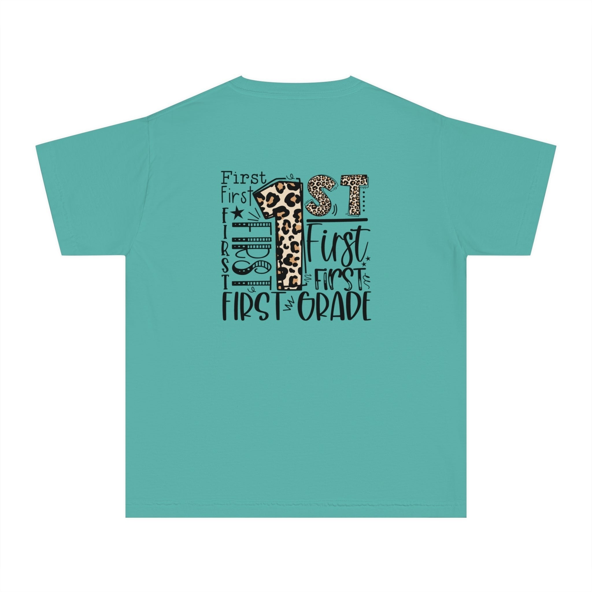Leopard Print First Grade Kids T-Shirt – Cute Back to School Tee