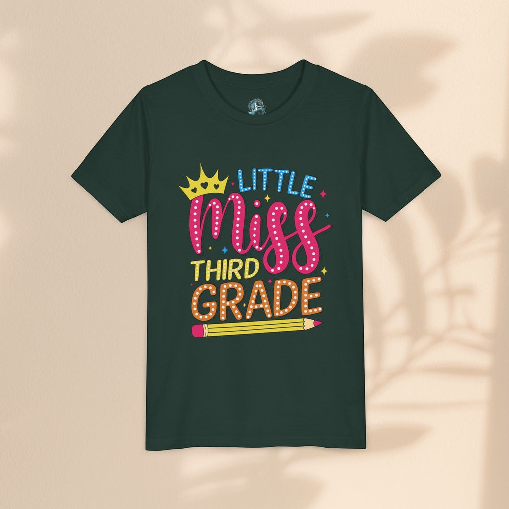 Cute Little Miss Third Grade Youth Tee, Kids Birthday Gift, Back to School Outfit