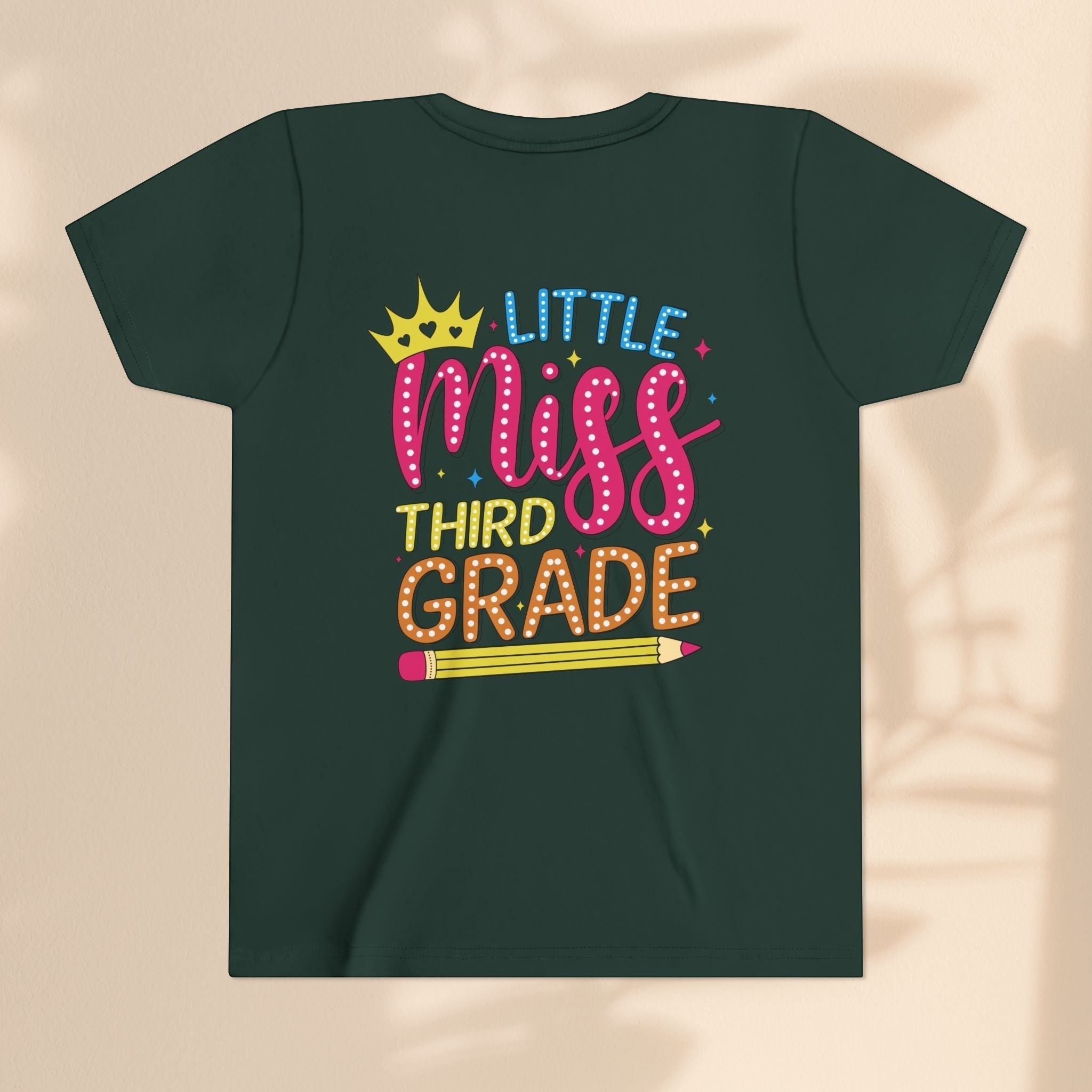 Cute Little Miss Third Grade Youth Tee, Kids Birthday Gift, Back to School Outfit