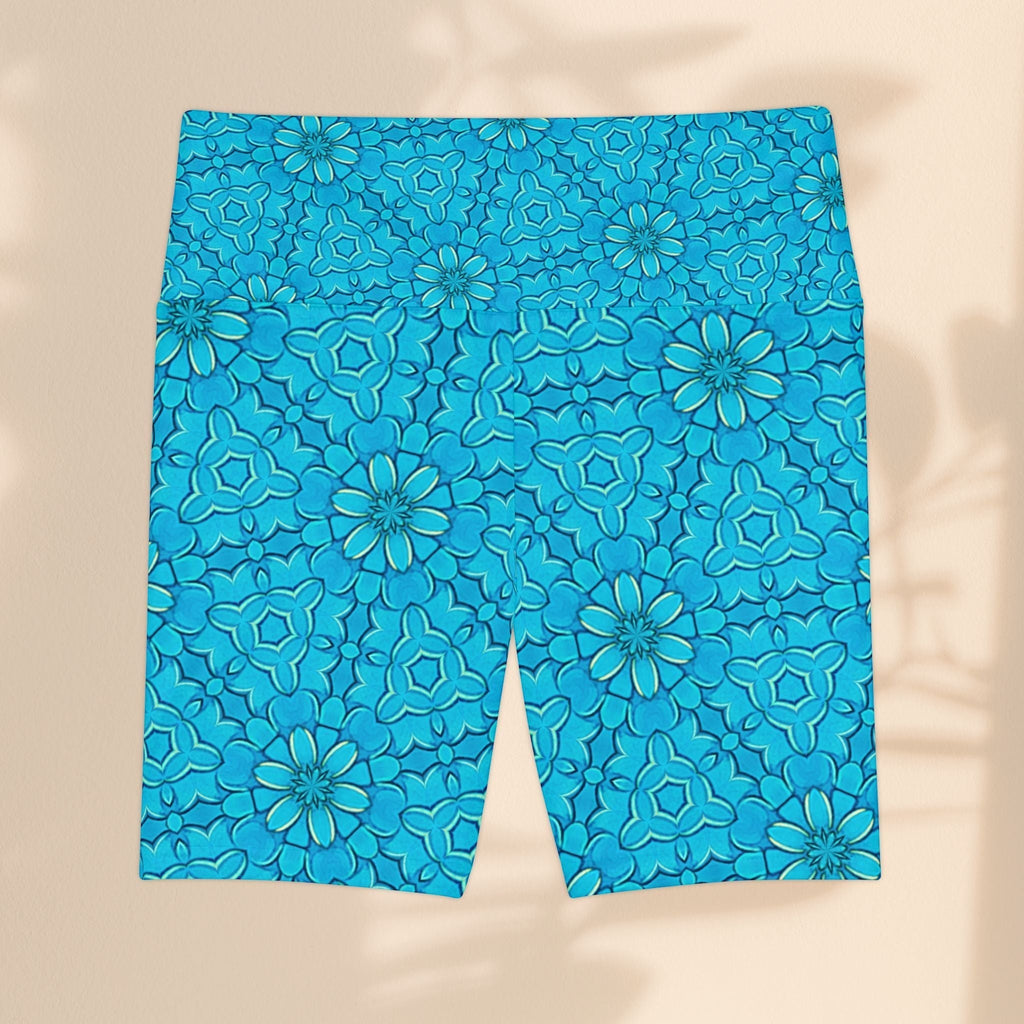 Groovy Turquoise Women's Workout Shorts - Perfect for Active Days and Summer Vibes