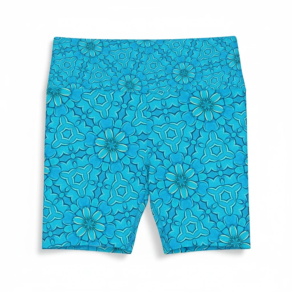 Groovy Turquoise Women's Workout Shorts - Perfect for Active Days and Summer Vibes