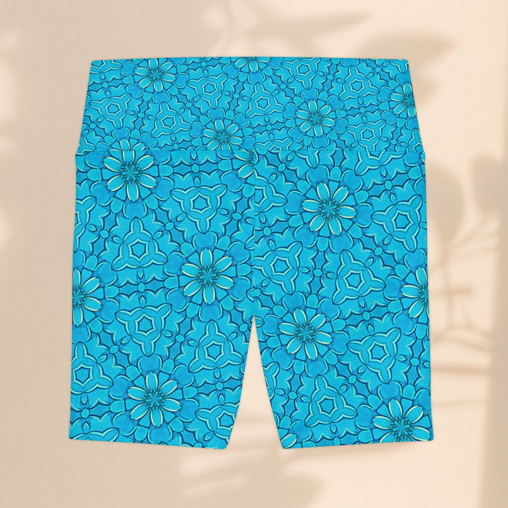 Groovy Turquoise Women's Workout Shorts - Perfect for Active Days and Summer Vibes